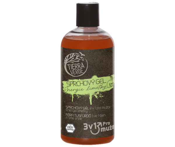 Tierra Verde Pánský sprchový gel na tělo, obličej a vlasy 3v1 - Energie limetky - 500 ml - nahradí až tři produkty