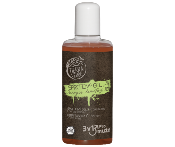 Tierra Verde Pánský sprchový gel na tělo, obličej a vlasy 3v1 - Energie limetky - 110 ml - nahradí až tři produkty