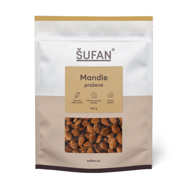 Šufan Mandle ze Španělska - nesolené a pražené - 500 g - prvotřídní kvalita