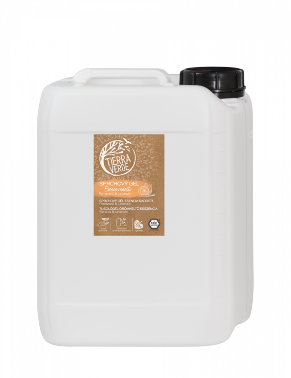 Tierra Verde Sprchový gel Esence radosti - Pomeranč & lavandin - 5 l