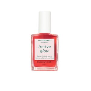 Manucurist Green Pečující schnoucí lak na nehty Active Glow - Raspberry (15 ml) - pečuje a zkrášluje
