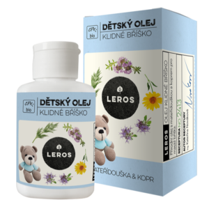 LEROS Dětský olej na klidné bříško BIO (60 ml) - pro masáž bříška, přináší úlevu a uvolnění