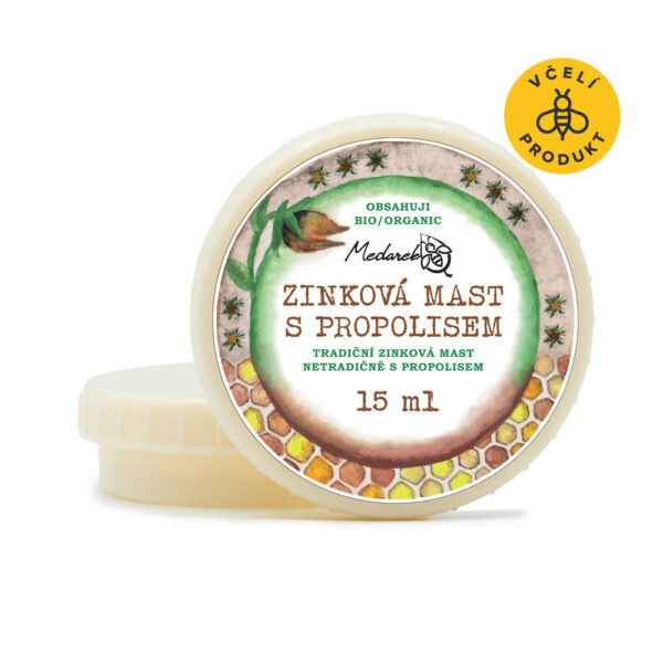 Medarek Zinková mast s propolisem - 15 ml - zesílené účinky běžné zinkovky, od narození