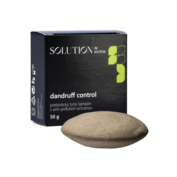 Kvitok Solution Prebiotický tuhý šampon s anti-pollution ochranou Dandruff Control (50 g) - pro mastné vlasy s tvorbou lupů - Image 2