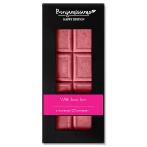 Benjamíssimo Čokoláda Very Berry s jahodou a malinou BIO (60 g) - alternativa bílé čokolády