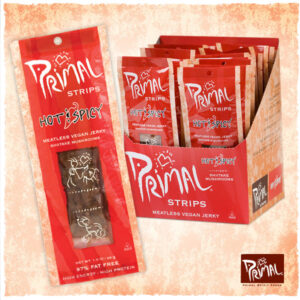 Primal Spirit Foods Jerky rostlinné - Hot & Spicy (28 g) - lehká svačinka do kapsy