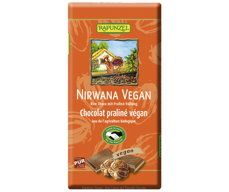 Rapunzel Čokoláda Nirwana Vegan s nugátem BIO (100 g) - dokonale krémová i bez mléka