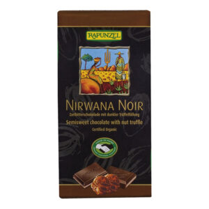 Rapunzel Tmavá čokoláda Nirwana Vegan Noir s nugátem BIO (100 g) - dokonale krémová i bez mléka