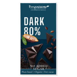 Benjamíssimo Tmavá čokoláda bez přidaného cukru 80% BIO (60 g) - slazená erythritolem