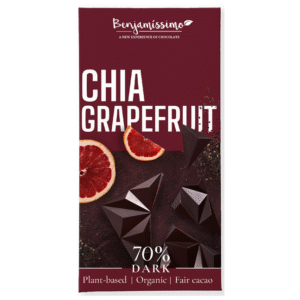 Benjamíssimo Tmavá čokoláda 70% Chia & grapefruit BIO (60 g) - nevšední kombinace chutí