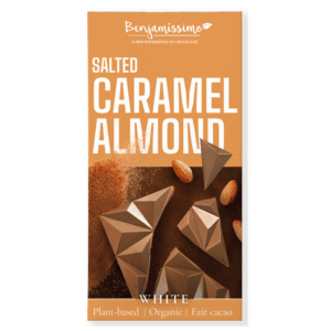 Benjamíssimo Čokoláda slaný karamel & mandle BIO (60 g) - alternativa bílé čokolády
