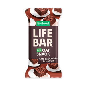 Lifefood Lifebar Oat snack Dark chocolate Hazelnut BIO (40 g) - bez lepku