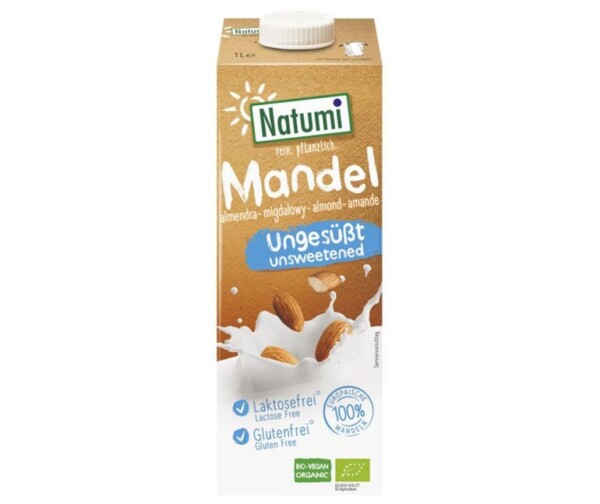 Natumi Mandlový nápoj neslazený BIO (1 l) - bez obsahu cukru a sladidel