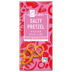 iChoc Čokoláda se slanými preclíky BIO (80 g) - fair trade kvalita
