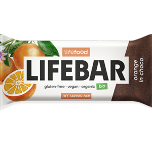 Lifefood Lifebar InChoco Tyčinka pomeranč RAW BIO (40 g) - bez přidaného cukru a sladidel