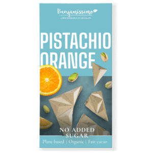 Benjamíssimo Čokoláda s pistácií & pomerančem bez přidaného cukru BIO (60 g) - alternativa bílé čokolády
