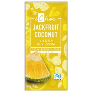 iChoc Tmavá čokoláda s jackfruitem a kokosem BIO (80 g) - fair trade kvalita