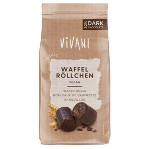 Vivani Oplatkové rolky v hořké čokoládě BIO (125 g) - rychlá a chutná svačinka