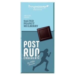 Benjamíssimo Tmavá čokoláda Post Run s arašídy a moruší BIO (60 g) - nevšední kombinace chutí