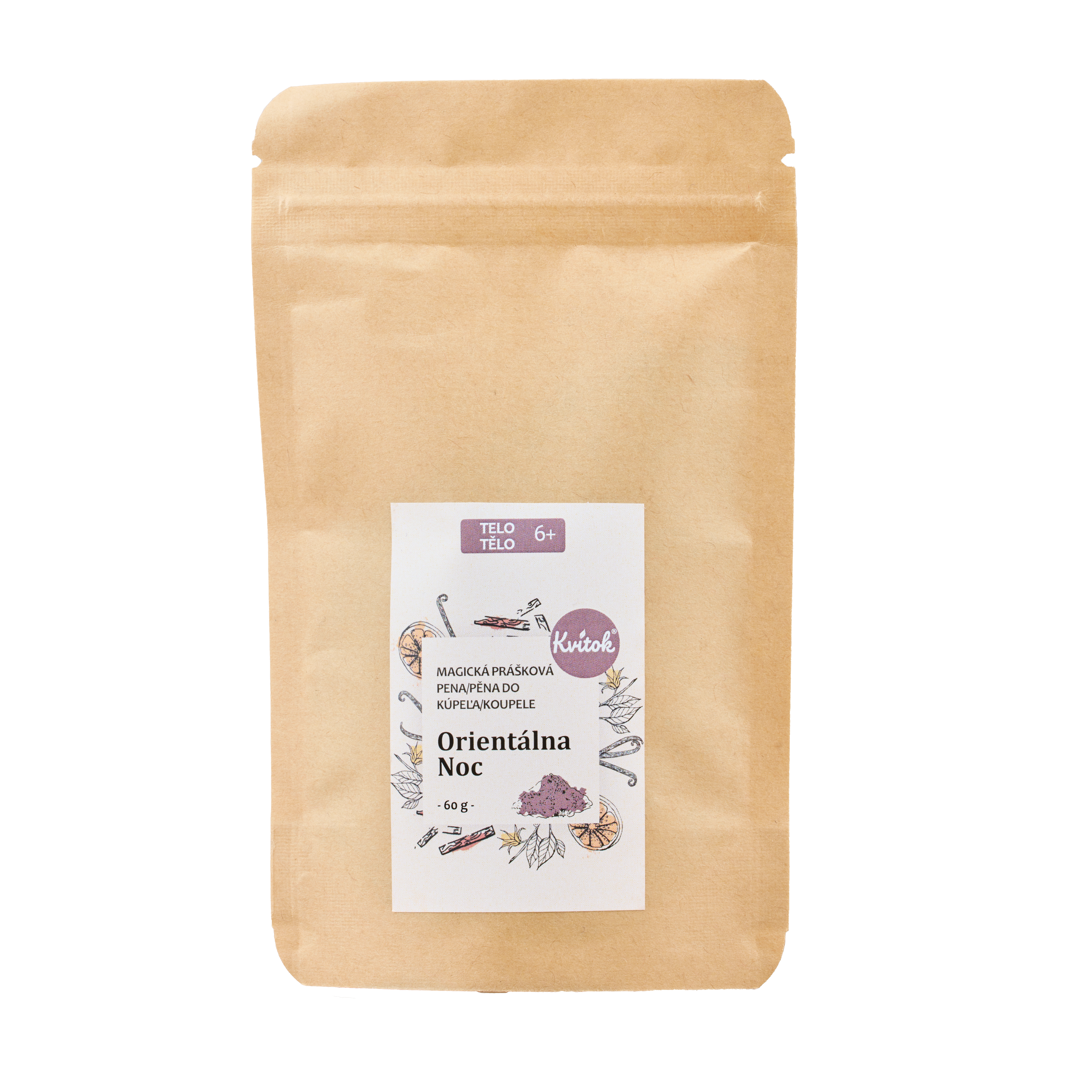 Kvitok Magická pěna do koupele Orientální noc - 60 g - krásně pění