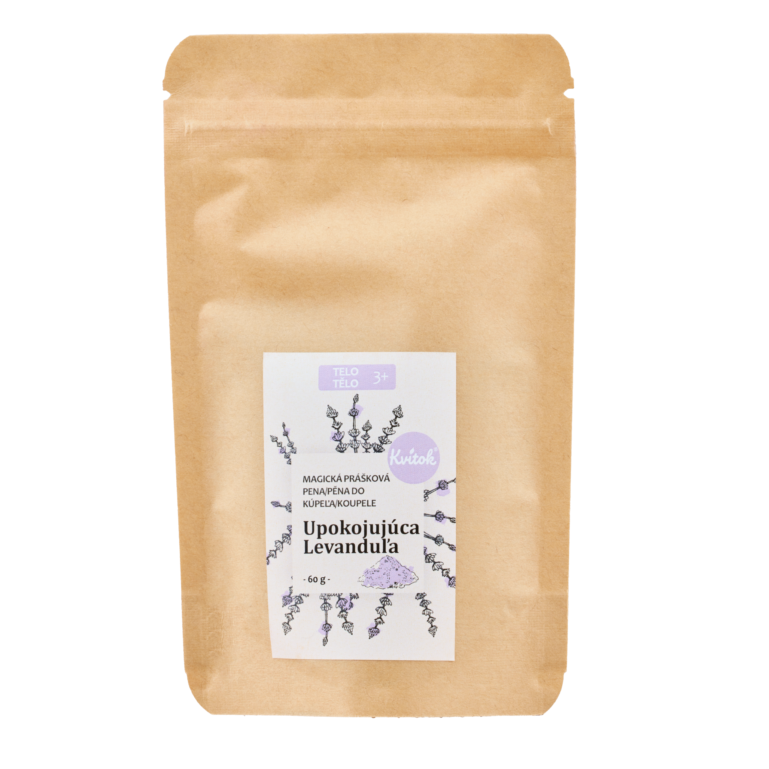 Kvitok Magická pěna do koupele Zklidňující levandule - 60 g - krásně pění