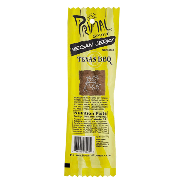Primal Spirit Foods Jerky rostlinné - Texas BBQ (28 g) - lehká svačinka do kapsy - Image 2