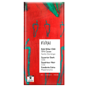 Vivani Tmavá čokoláda 70% s chilli BIO (100 g) - vynikající kombinace chutí