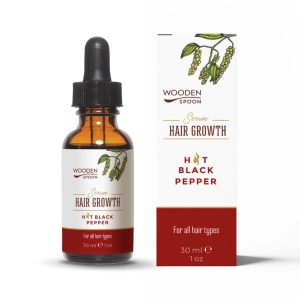 Wooden Spoon Sérum na růst vlasů s černým kořením BIO (30 ml) - hřejivý efekt černého koření a rozmarýnu