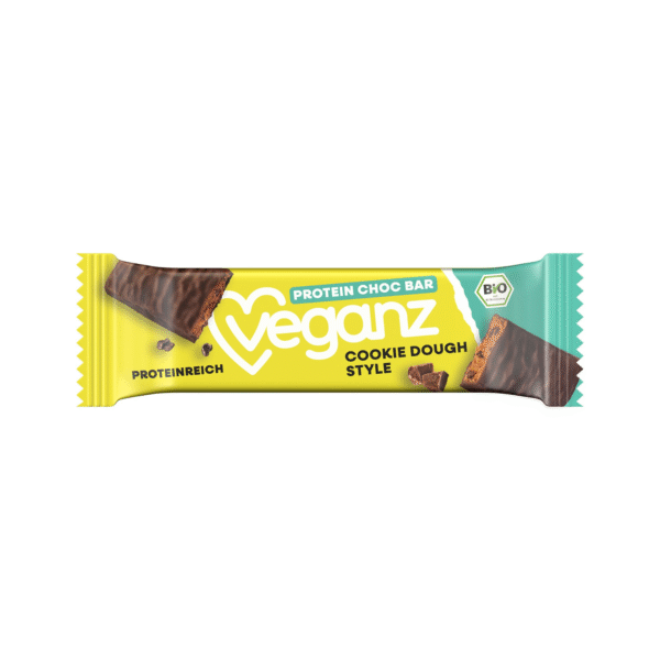 Veganz Proteinová tyčinka čokoládová - sušenkové těsto BIO (50 g) - rychlá vzpruha