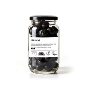 Lifefood Olivy Botija černé sušené nesolené RAW BIO (300 g) - chuť pravého středomoří