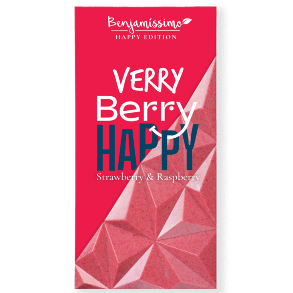 Benjamíssimo Čokoláda Very Berry s jahodou a malinou BIO (60 g) - alternativa bílé čokolády