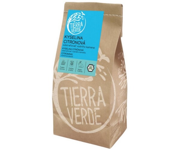 Tierra Verde Kyselina citronová - Odstraňovač vodního kamene - Sáček 1 kg - koncentrovaný a vysoce účinný