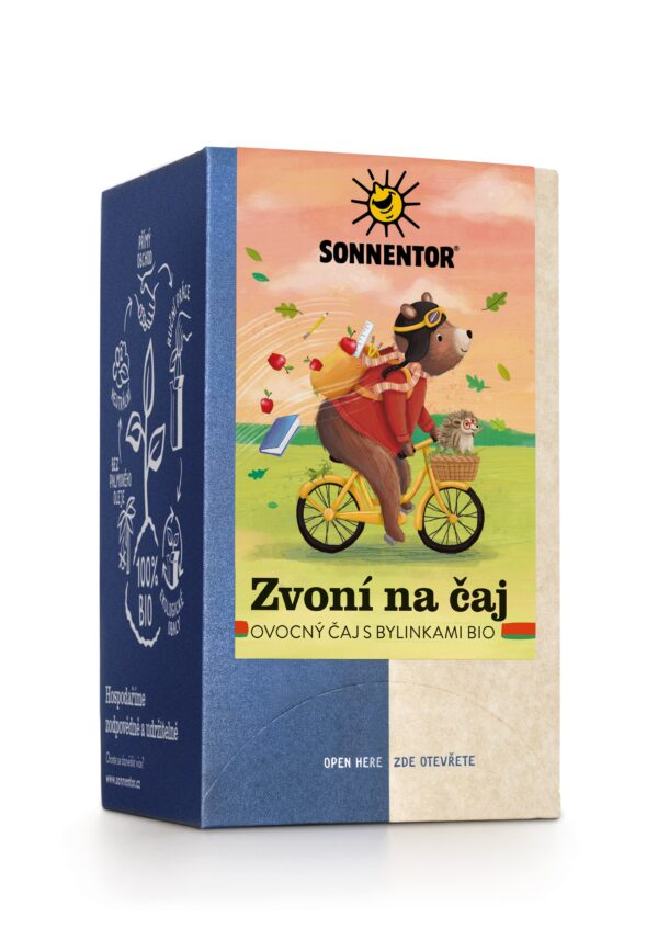 Sonnentor Ovocný čaj s bylinkami Zvoní na čaj BIO - nálevové sáčky (18 x 2,5 g) - krásný dárek pro učitele