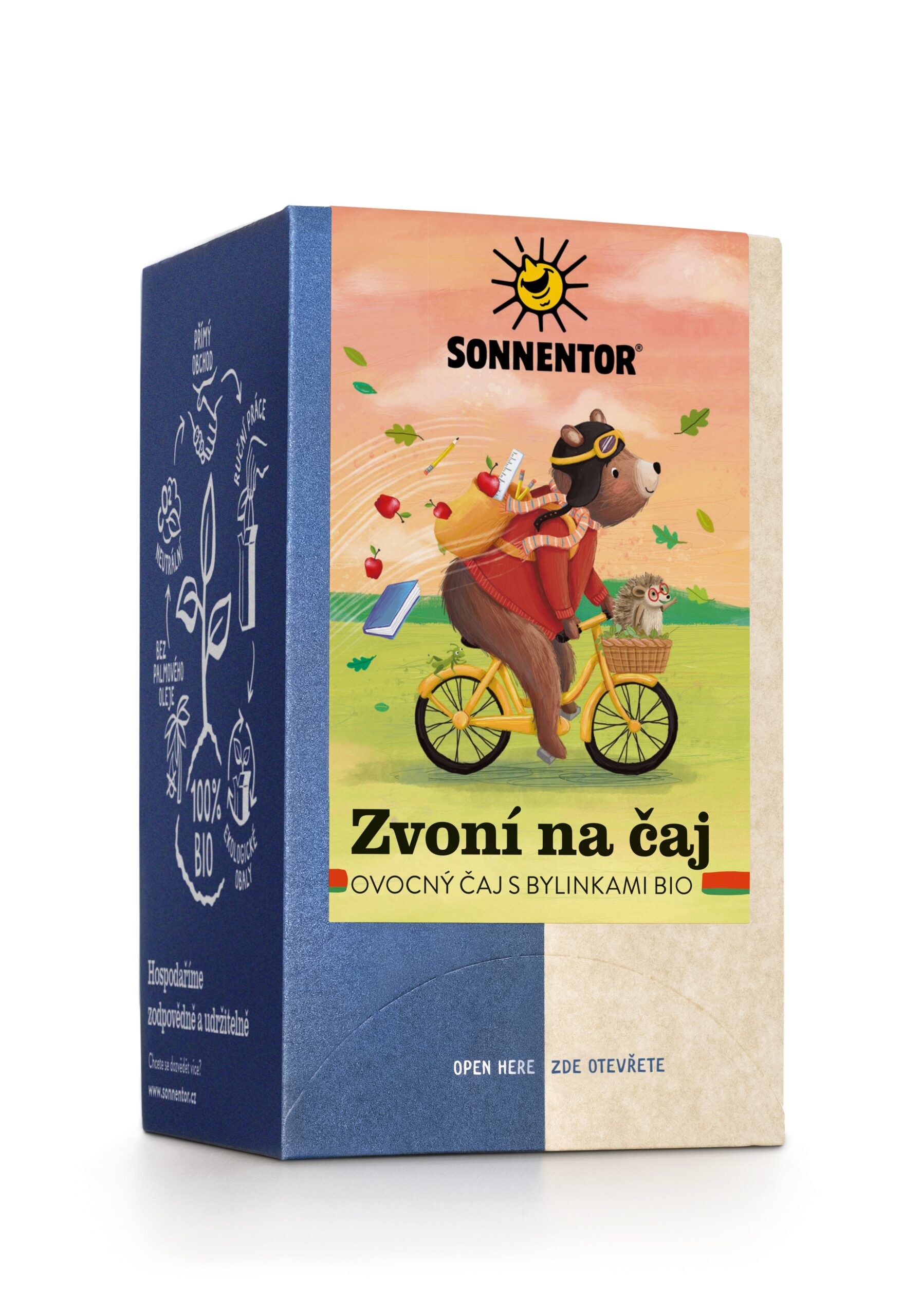 Sonnentor Ovocný čaj s bylinkami Zvoní na čaj BIO - nálevové sáčky (18 x 2,5 g) - krásný dárek pro učitele