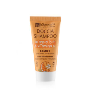 laSaponaria Sprchový gel a šampon 2v1 s BIO pomerančem a vit. C pro celou rodinu - 30 ml - se sladkou a povzbuzující vůní