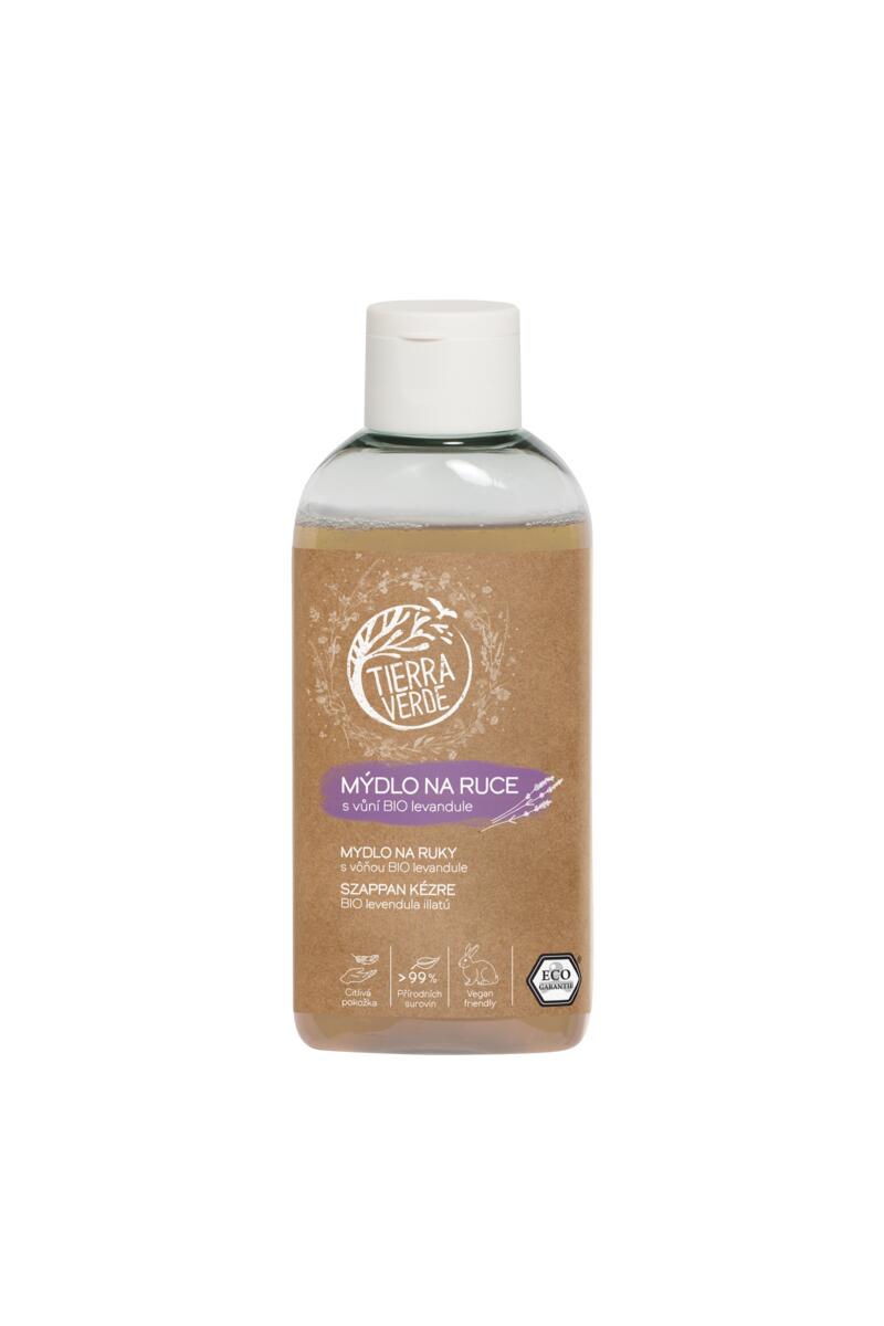 Tierra Verde Tekuté mýdlo na ruce - BIO Levandule - 100 ml - s českým bio jitrocelem