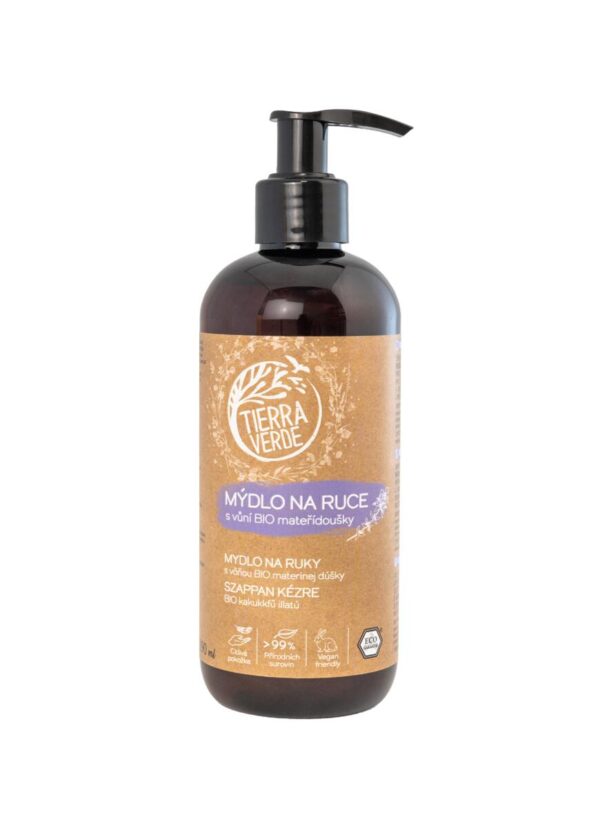 Tierra Verde Tekuté mýdlo na ruce - BIO Mateřídouška - 290 ml - s českým bio jitrocelem