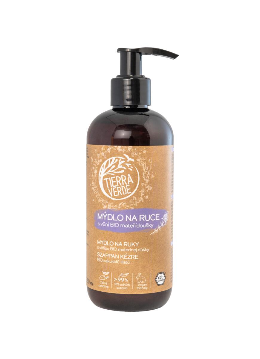 Tierra Verde Tekuté mýdlo na ruce - BIO Mateřídouška - 290 ml - s českým bio jitrocelem