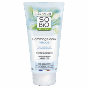 SO’BiO étic Peeling jemný pro časté použití Aloe vera hydratační BIO (150 ml) - s kyselinou hyaluronovou