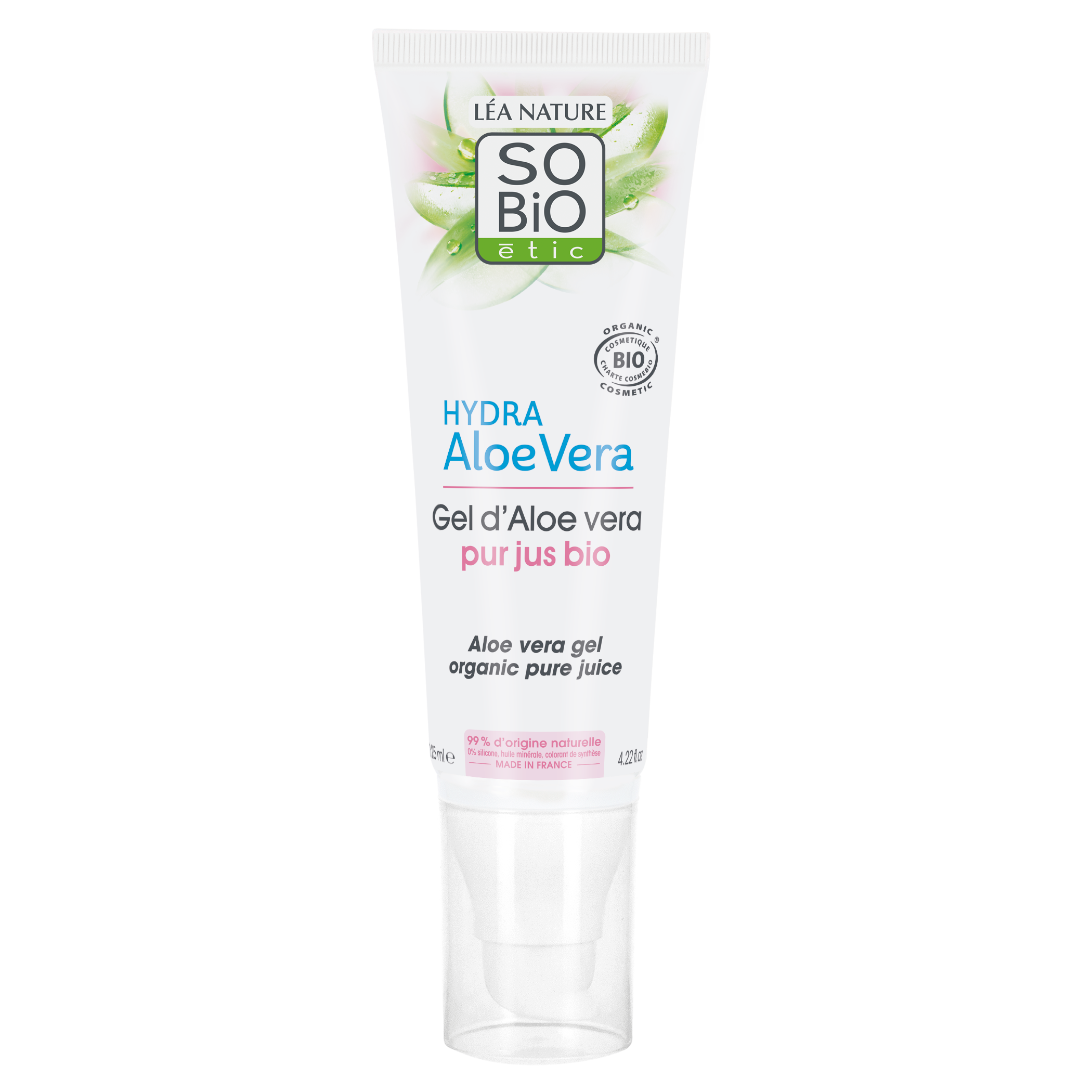 SO’BiO étic Aloe vera gel - hypoalergenní BIO (125 ml) - intenzivní hydratace a zklidnění pokožky