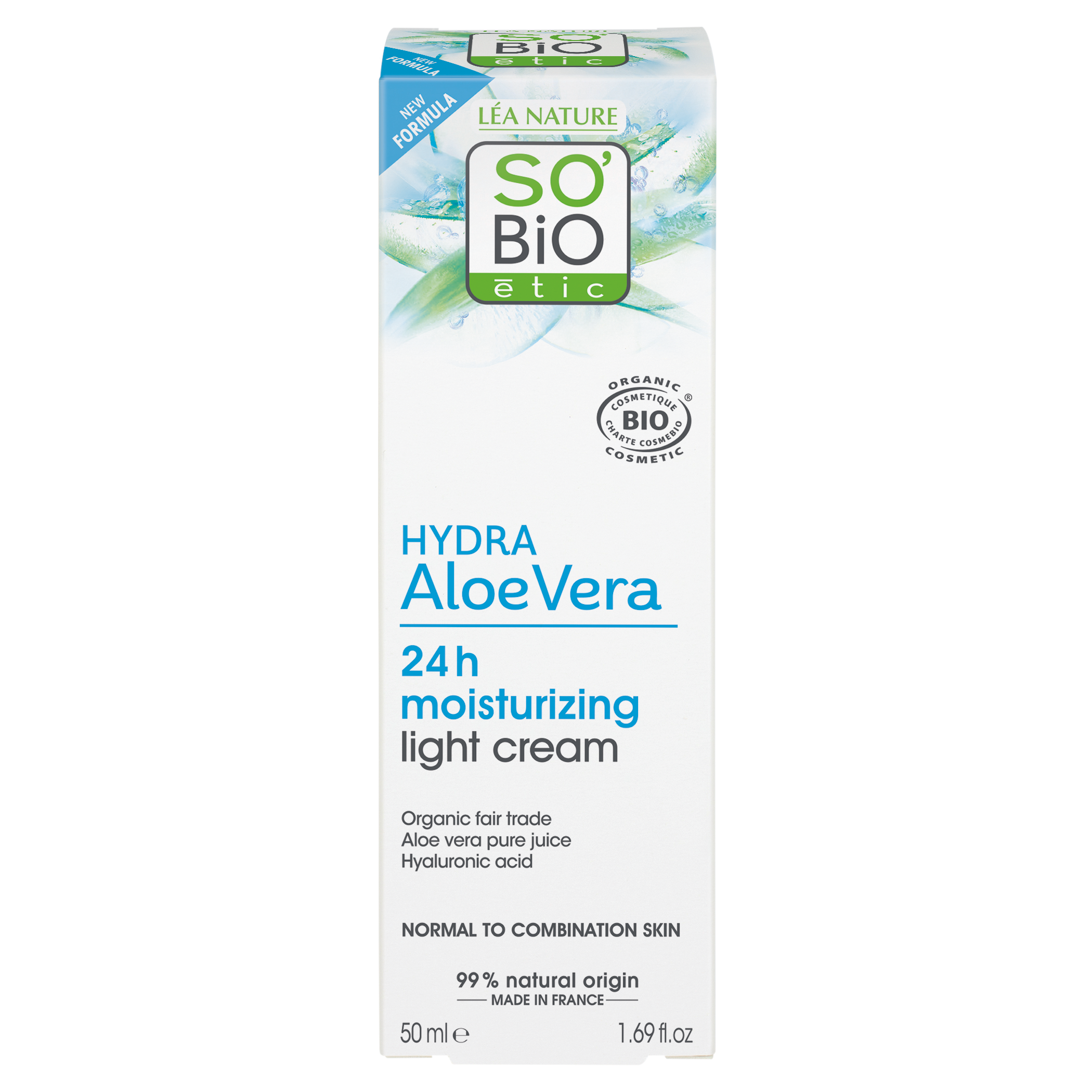 SO’BiO étic Krém lehce hydratující denní s Aloe Vera BIO (50 ml) - s kyselinou hyaluronovou