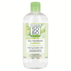 SO’BiO étic Voda micelární Aloe Vera čisticí - zinek a citrusy BIO (500 ml) - ideální pro smíšenou až mastnou pleť