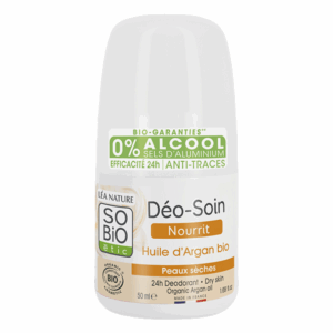 SO’BiO étic Deodorant roll-on 24h — vyživující s arganovým olejem BIO (50 ml) - účinný až 24 hodin