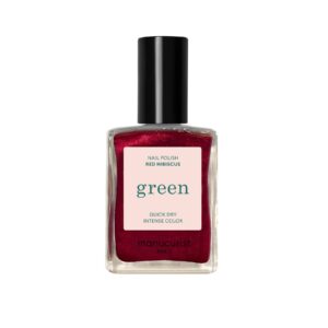 Manucurist Green schnoucí lak na nehty - Hibiscus (15 ml) - tmavá perleťově červená barva