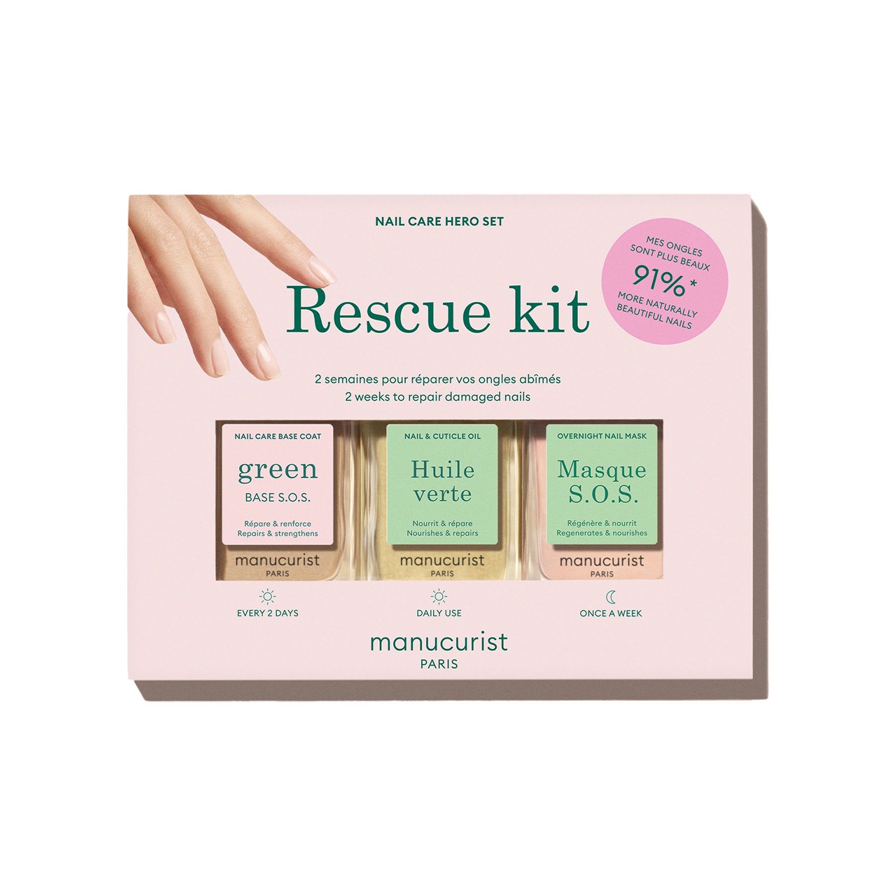 Manucurist Dárková sada Rescue Kit pro poškozené nehty - obnovuje a regeneruje nehty