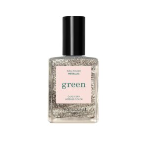 Manucurist Green schnoucí lak na nehty - Metallic (15 ml) - studená zlatá s metalickým třpytem