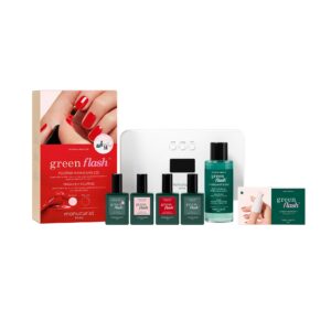 Manucurist Dárková sada Green Flash LED Kit 36W - Poppy Red a Hortencia - domácí nehtové studio