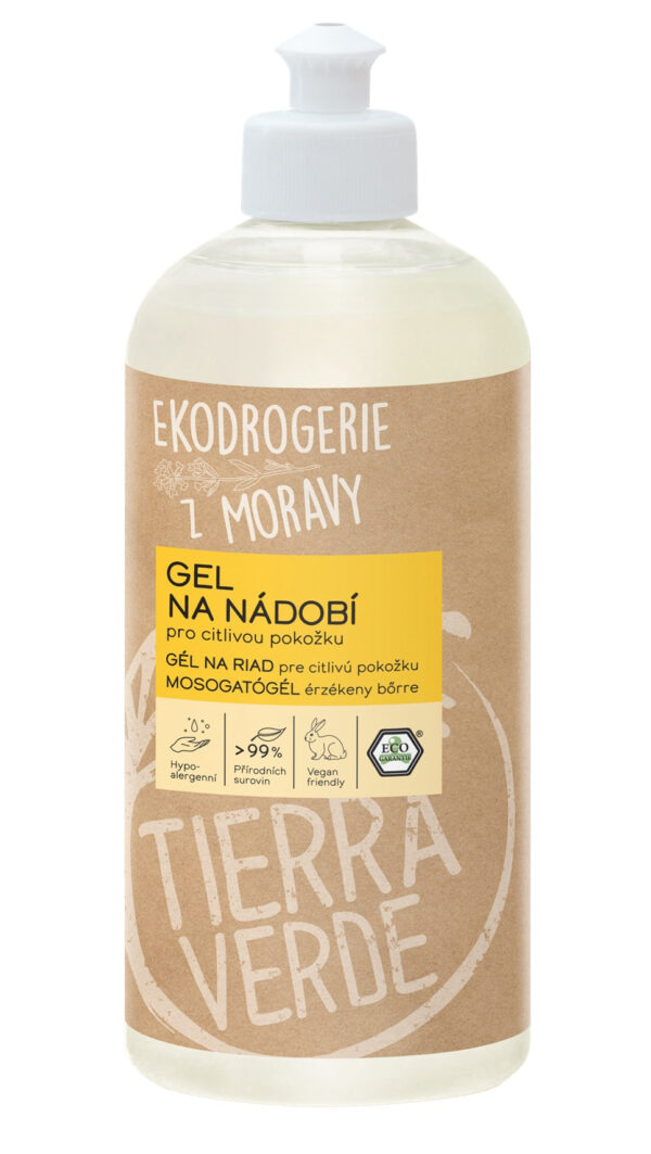 Tierra Verde Gel na nádobí - pro citlivou pokožku - 500 ml