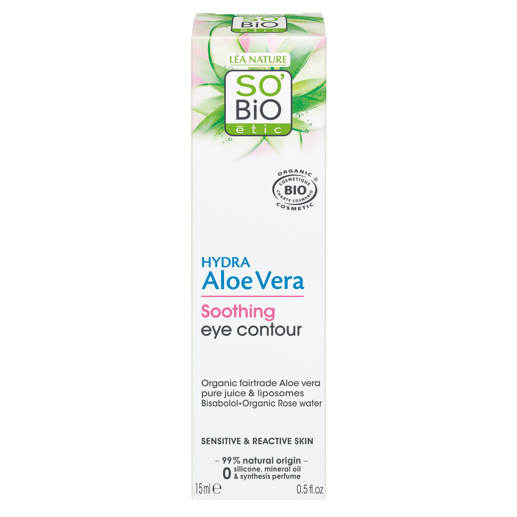 SO’BiO étic Krém kolem očí zklidňující s Aloe Vera BIO (15 ml) - hydratuje a zklidňuje oční okolí