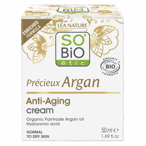 SO’BiO étic Anti-age Precieux Argan Krém denní BIO (50 ml) - hydratuje, zpevňuje a rozjasňuje pleť